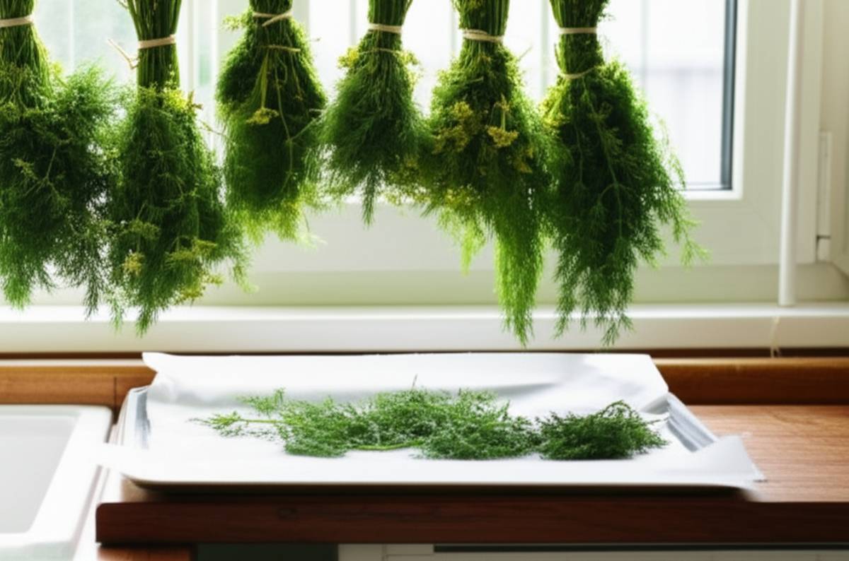 خشک کردن شوید در خانه