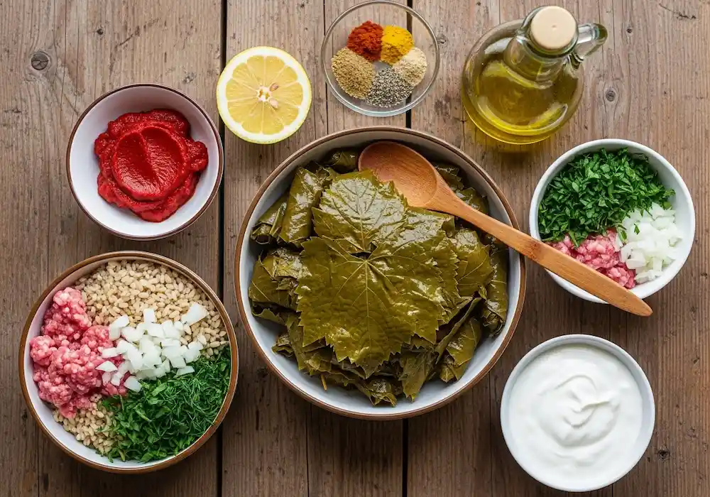مواد لازم برای دلمه برگ مو: سفری به دنیای طعم‌های بی‌نظیر