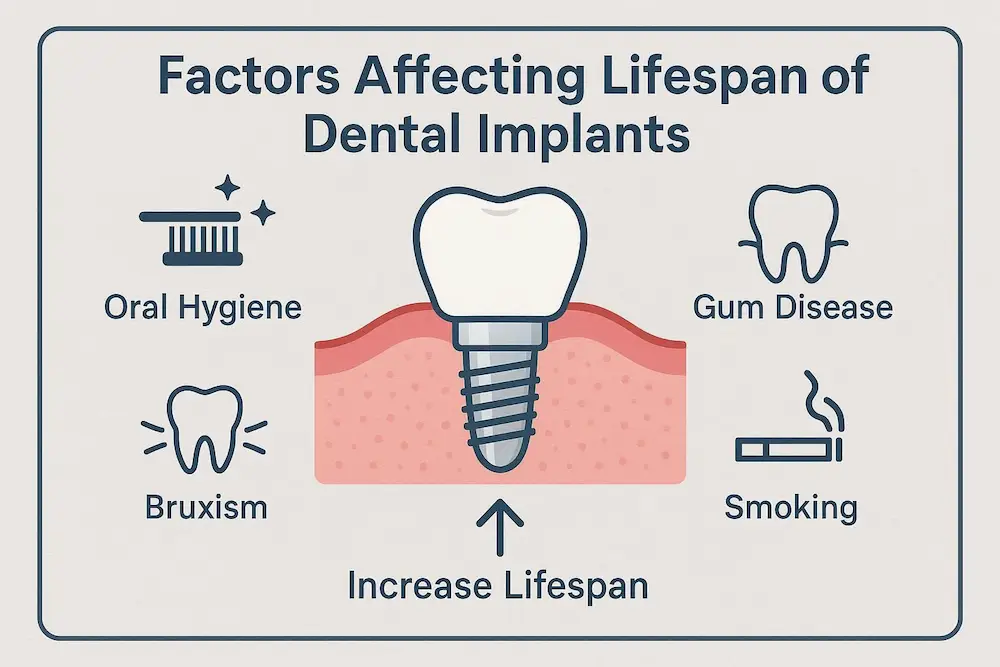 عوامل کلیدی موثر بر طول عمر ایمپلنت دندان چیست و به چه صورت می شود آن را افزایش داد؟