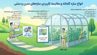 انواع سازه گلخانه و مقایسه کاربردی سازه های مدرن و سنتی