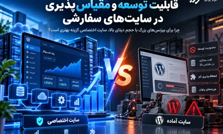 قابلیت توسعه و مقیاس پذیری در سایت های سفارشی؛ چرا کسب وکارهای بزرگ به سایت اختصاصی نیاز دارند؟